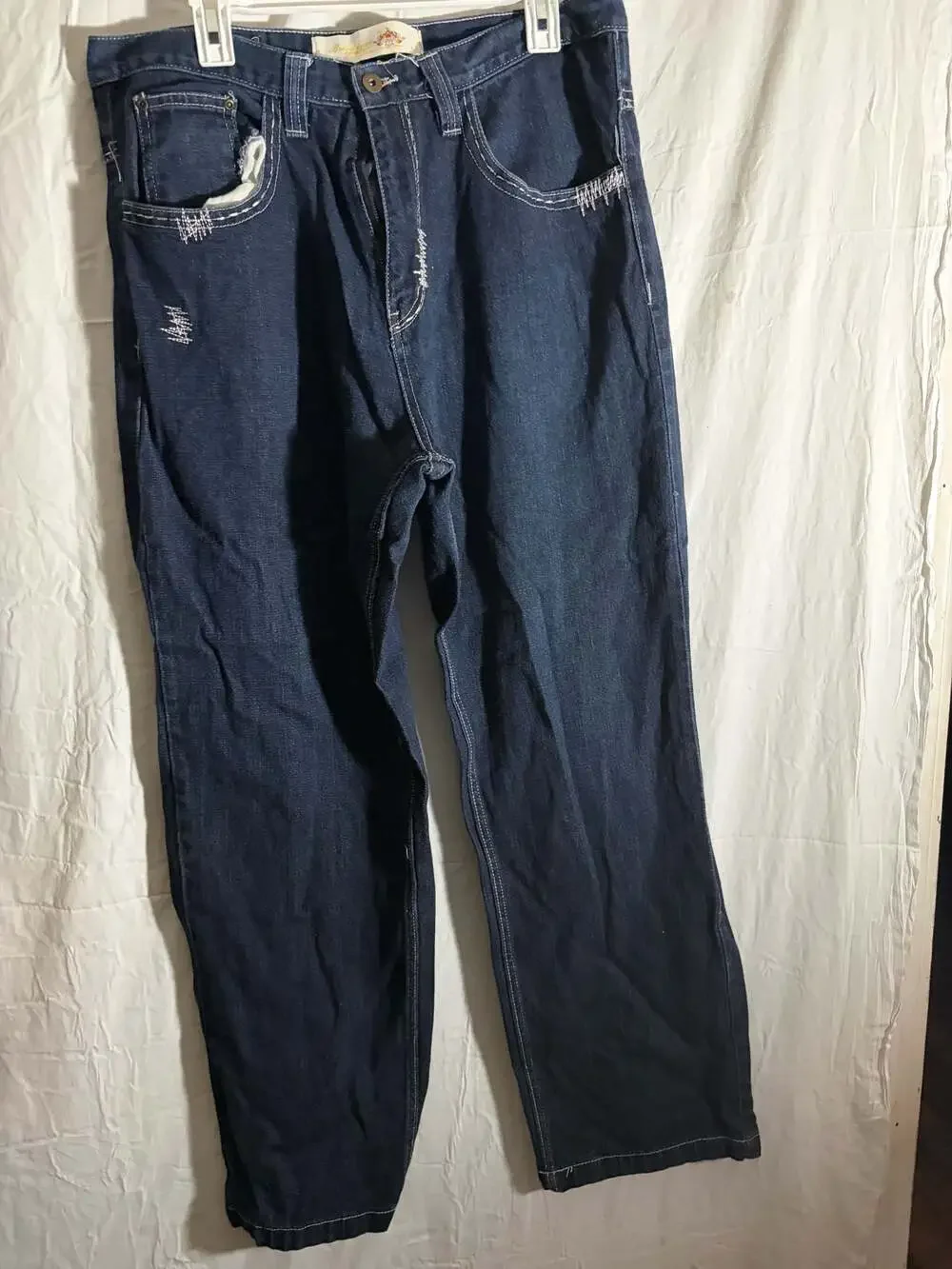 Brooklyn Xpress Clothing Co. Men's Embroidered Baggy Denim Jeans